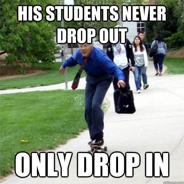 skateboarding professor