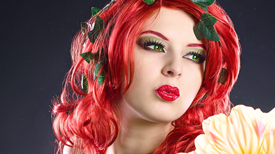 Poison Ivy Hair & Makeup Costume Look for Halloween - YouTube