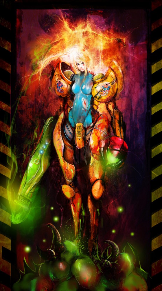 Gnarly Samus Aran artwork.