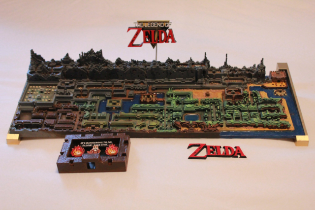 original legend of zelda map 3d printed